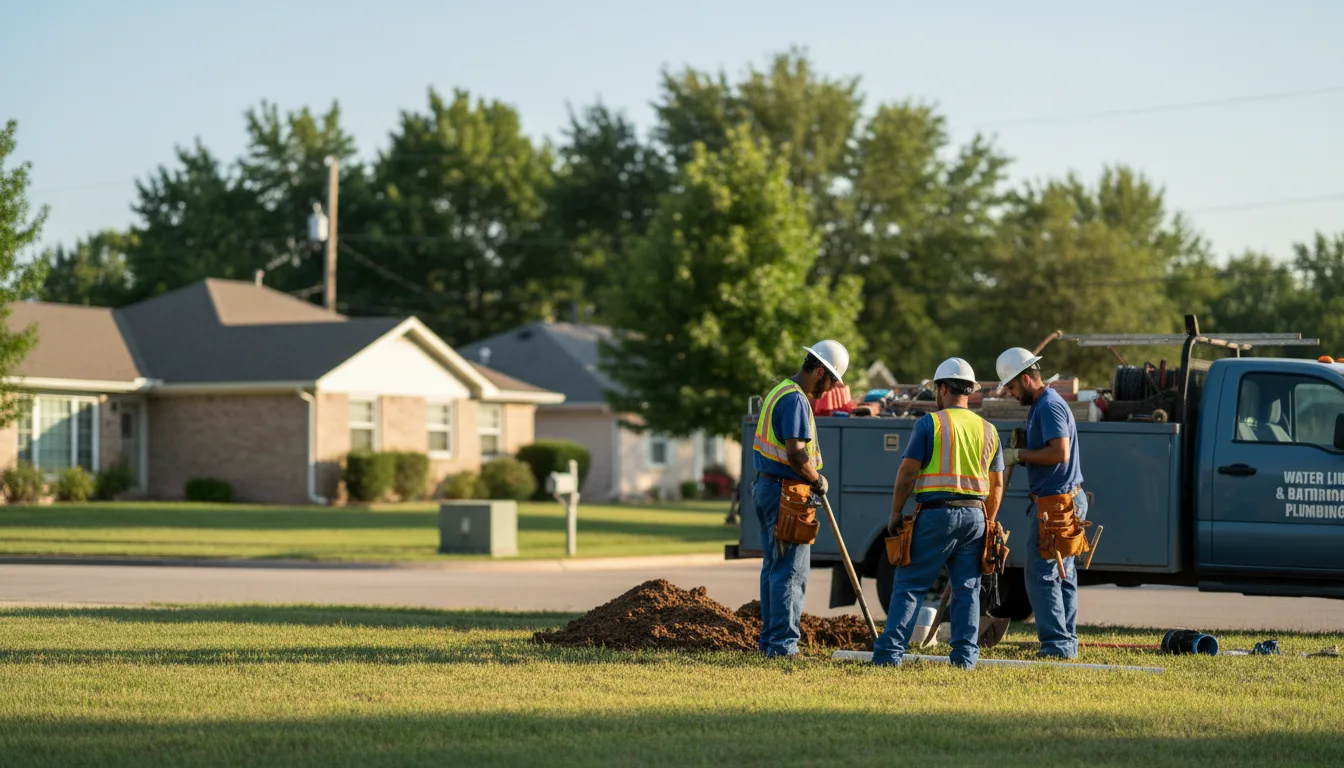 Residential water line and bathroom plumbing service in Ardmore, OK